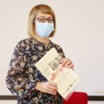 24.11.2020. Kielce. Wręczenie nagród w konkursie na wspomnienia "Historia w mojej pamięci". Na zdjęciu: Agata Niebudek-Śmiech - III miejsce za prace "Deszcz złotych monet" / Wiktor Taszłow / Radio Kielce