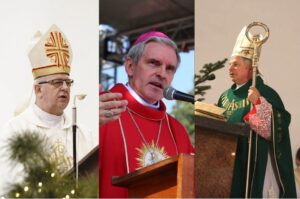 Na zdjęciu (od lewej): Jan Piotrowski - biskup kielecki, Krzysztof Nitkiewicz biskup sandomierski i Henryk Tomasik - biskup radomski / Radio Kielce