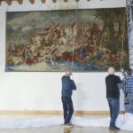 11.12.2020 Kielce. Tapiserie w Dawnym Pałacu Biskupów Krakowskich / Muzeum Narodowe w Kielcach