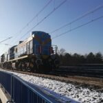 03.12.2020. 117-tonowe lokomotywy sprawdziły nowe mosty i wiadukty na jednym z torów Centralnej Magistrali Kolejowej między miejscowościami Pilichowice - Olszamowice / PKP Polskie Linie Kolejowe