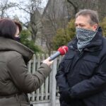 21.12.2020 Marzysz. Otwarcie drogi po remoncie. Na zdjęciu starosta kielecki Mirosław Gębski / Starostwo Powiatowe