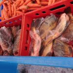 19.12.2020. Starachowice. Karpie na targowisku / Anna Głąb / Radio Kielce