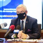 08.12.2020. Kielce. Konferencja w Świętokrzyskim Urzędzie Wojewódzkim. Na zdjęciu: Andrzej Bętkowski - marszałek województwa świętokrzyskiego / Wiktor Taszłow / Radio Kielce