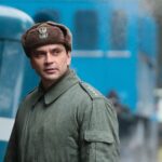 12.12.2020. Kielce. Plan zdjęciowy filmu „Zomoza”. Na zdjęciu: Michał Pustuła - aktor / Wiktor Taszłow / Radio Kielce