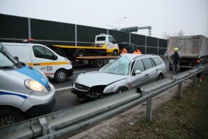 16.12.2020. Kielce. Wypadek na trasie S74 / Wiktor Taszłow / Radio Kielce