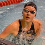 20.12.2020. Ostrowiec Św. Mistrzostwa Polski juniorów młodszych w pływaniu. Na zdjęciu: Zuzanna Kamińska - brązowa medalistka w wyścigu na 200 m stylem klasycznym / MOSiR Ostrowiec Św. / facebook