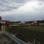 03.01.2020 Suków. Zderzenie lawety i samochodu osobowego / Arkadiusz Miller / Radio Kielce