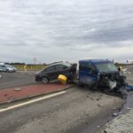 03.01.2020 Suków. Zderzenie lawety i samochodu osobowego / Arkadiusz Miller / Radio Kielce