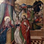 10.02.2016. Tarczek. Romański kościół świętego Idziego Opata. Tryptyk ze scenami pasyjnymi - Chrystus Zmartwychwstały ukazuje się Maryi / Jarosław Kubalski / Radio Kielce