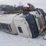 13.01.2021. Gmina Ćmielów. Wypadek cysterny / KPP w Ostrowcu Świętokrzyskim