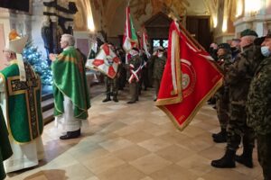 24.01.2021. Wąchock. Zakończenie centralnych obchodów 158. rocznicy wybuchu powstania styczniowego / Anna Głąb / Radio Kielce