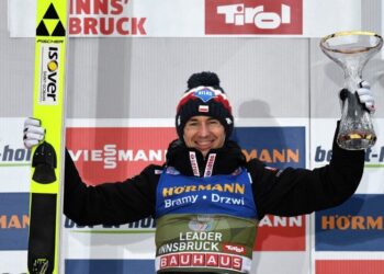 03.01.2021. Innsbruck. Turniej Czterech Skoczni. Na zdjęciu: Kamil Stoch / PAP/EPA/PHILIPP GUELLAND