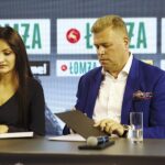 13.08.2020. Kielce. Konferencja prasowa. Na zdjęciu (od lewej): Jagoda Iwańczuk - prezes Van Pur SA, Bertus Servaas - Łomża Vive Kielce / Jarosław Kubalski / Radio Kielce