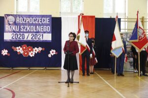 01.09.2020 Włoszczowa. Inauguracja roku szkolnego we Włoszczowie z udziałem Elżbiety Witek, marszałek Sejmu. Na zdjęciu: Elżbieta Witek - marszałek Sejmu / Jarosław Kubalski / Radio Kielce