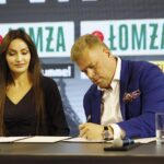 13.08.2020. Kielce. Konferencja prasowa. Na zdjęciu (od lewej): Jagoda Iwańczuk - prezes Van Pur SA, Bertus Servaas - Łomża Vive Kielce / Jarosław Kubalski / Radio Kielce