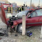 12.01.2021. Kielce. Wypadek na skrzyżowaniu Alei Solidarności i Alei Tysiąclecia Państwa Polskiego / Kamil Król / Radio Kielce