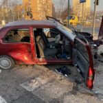 12.01.2021. Kielce. Wypadek na skrzyżowaniu Alei Solidarności i Alei Tysiąclecia Państwa Polskiego / Kamil Król / Radio Kielce