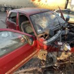 12.01.2021. Kielce. Wypadek na skrzyżowaniu Alei Solidarności i Alei Tysiąclecia Państwa Polskiego / Kamil Król / Radio Kielce