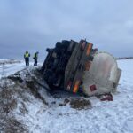 13.01.2021. Gmina Ćmielów. Wypadek cysterny / PSP w Ostrowcu Świętokrzyskim