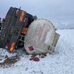 13.01.2021. Gmina Ćmielów. Wypadek cysterny / PSP w Ostrowcu Świętokrzyskim