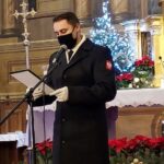 22.01.2021 Sandomierz. Uroczystości z okazji 158. rocznicy wybuchu powstania styczniowego. Na zdjęciu: kpt. Krzysztof Oszczudłowski - komendant Garnizonu Sandomierz / Grażyna Szlęzak-Wójcik / Radio Kielce