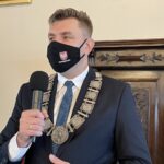 25.01.2021. Sandomierz. Sesja Rady Miasta Sandomierza. Na zdjęciu: Marcin Marzec - burmistrz Sandomierza / Grażyna Szlęzak-Wójcik / Radio Kielce