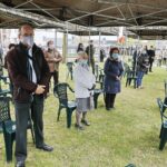 03.05.2020 Kielce. Uroczystości w 229 rocznicę uchwalenia Konstytucji 3 Maja. Msza przed kościołem garnizonowym / Jarosław Kubalski / Radio Kielce