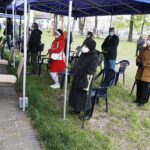 03.05.2020 Kielce. Uroczystości w 229 rocznicę uchwalenia Konstytucji 3 Maja. Msza przed kościołem garnizonowym / Jarosław Kubalski / Radio Kielce