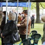 03.05.2020 Kielce. Uroczystości w 229 rocznicę uchwalenia Konstytucji 3 Maja. Msza przed kościołem garnizonowym / Jarosław Kubalski / Radio Kielce