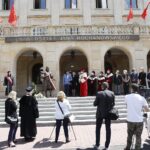 18.06.2020 Kielce. UJK. Odsłonięcie rzeźby patrona uczelni Jana Kochanowskiego / Jarosław Kubalski / Radio Kielce