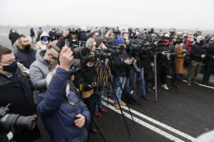 14.12.2020. Nowy Korczyn. Otwarcie nowego mostu na Wiśle / Jarosław Kubalski / Radio Kielce