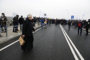 14.12.2020. Nowy Korczyn. Otwarcie nowego mostu na Wiśle / Jarosław Kubalski / Radio Kielce