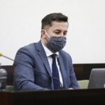 07.01.2021 Kielce. Sesja rady miasta. Przewodniczący Rady Miasta Kielce Kamil Suchański / Jarosław Kubalski / Radio Kielce