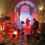 21.01.2021 Kielce. Katedra. "Jazzowe Kolędogranie". Na zdjęciu (od lewej): Michael Jones - skrzypce, Kuba Mazur - perkusja, Max Kowalski - kontrabas i  Łukasz Mazur - klawisze / Jarosław Kubalski / Radio Kielce