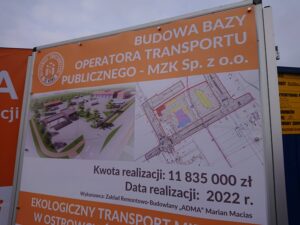 14.01.2021 Ostrowiec Świętokrzyski. Budowa nowej bazy Miejskiego Zakładu Komunikacji przy ul. Samsonowicza / Emilia Sitarska / Radio Kielce