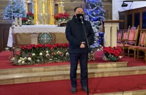 22.01.2021 Sandomierz. Uroczystości z okazji 158. rocznicy wybuchu powstania styczniowego. Na zdjęciu: Marek Kwitek - poseł PiS / Grażyna Szlęzak-Wójcik / Radio Kielce