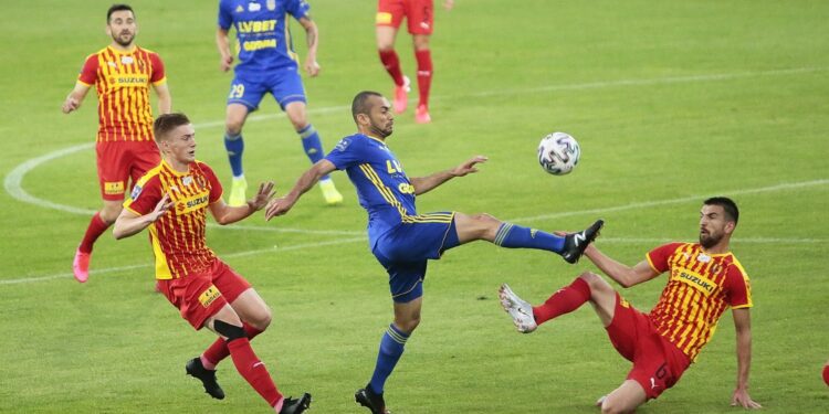 03.07.2020. Kielce. Mecz Korona Kielce - Arka Gdynia / Wiktor Taszłow / Radio Kielce