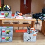 09.01.2021 Skalbmierz. Przekazanie sprzętu strażackiego dla sześciu jednostek OSP / Marta Gajda / Radio Kielce