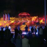 27.08.2020 Kielce. Otwarcie dworca autobusowego. Pokaz „światło i dźwięk” / Wiktor Taszłow / Radio Kielce