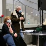 20.01.2021. Kielce. Baza Zbożowa - spotkanie "artystów" z nowymi zarządcami. Na zdjęciu (od lewej): Dorota Ławniczak - zastępca dyrektora MOPR w Kielcach, Artur i Dorota Anyżowie - Fundacja Studio TM / Wiktor Taszłow / Radio Kielce
