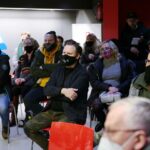 20.01.2021. Kielce. Baza Zbożowa - spotkanie "artystów" z nowymi zarządcami. Na zdjęciu (w środku): Tomasz Bracichowicz - lider zespołu Mafia / Wiktor Taszłow / Radio Kielce