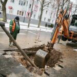 27.01.2021. Kielce. Awaria wodociągu na skrzyżowaniu ulic Marszałkowskiej i Wiśniowej / Wiktor Taszłow / Radio Kielce