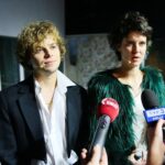 17.12.2020. Kielce. Próba do spektaklu "Wiosenna bujność traw". Na zdjęciu (od prawej): Wiktoria Golańska - aktor, Jakub Gola - aktorka / Wiktor Taszłow / Radio Kielce