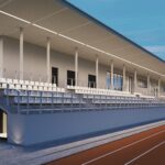 07.02.2021. Busko-Zdrój. Wizualizacja nowoczesnego i profesjonalnego budynku zaplecza sportowego na stadionie / UMiG Busko-Zdrój