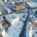 18.02.2021 Kielce. Widok na teren pomiędzy ulicami IX Wieków Kielc, Pelca a Piotrkowską. Tzw. "trójkąt bermudzki" / Jarosław Kubalski / Radio Kielce