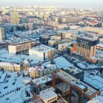 18.02.2021 Kielce. Widok na teren pomiędzy ulicami IX Wieków Kielc, Pelca a Piotrkowską. Tzw. "trójkąt bermudzki" / Jarosław Kubalski / Radio Kielce