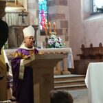 03.02.2021 Wąchock. Pogrzeb o. Anioła Karszni. Na zdjęciu opat o. Eugeniusz Augustyn / Anna Głąb / Radio Kielce