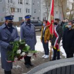 02.02.2012 Jędrzejów. Uroczystości rocznicy uwolnienia więźniów z aresztu gestapo. Delegacja Policji Państwowej w Jędrzejowie / Ewa Pociejowska-Gawęda / Radio Kielce