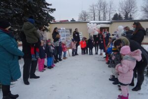 16.02.2021 Jędrzejów. Dzieci z Przedszkola nr 1 świętują 750 rocznicę nadania miejscowości praw miejskich / Ewa Pociejowska-Gawęda / Radio Kielce