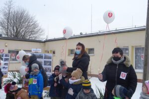 16.02.2021 Jędrzejów. Dzieci z Przedszkola nr 1 świętują 750 rocznicę nadania miejscowości praw miejskich / Ewa Pociejowska-Gawęda / Radio Kielce